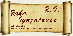 Raka Ignjatović vizit kartica